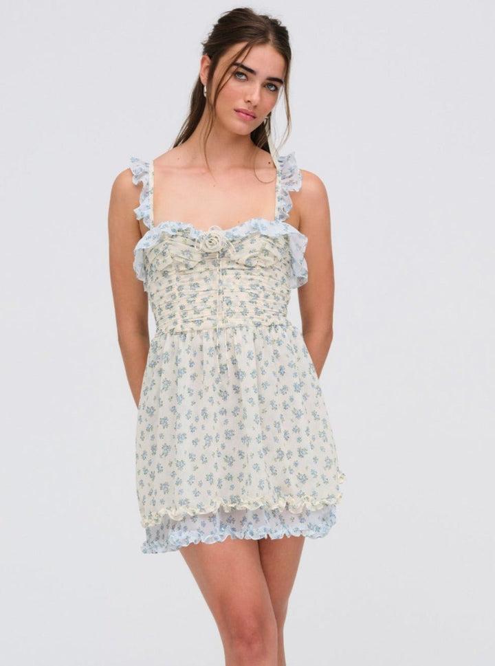 Chateau Mini Dress — Blue Product Image