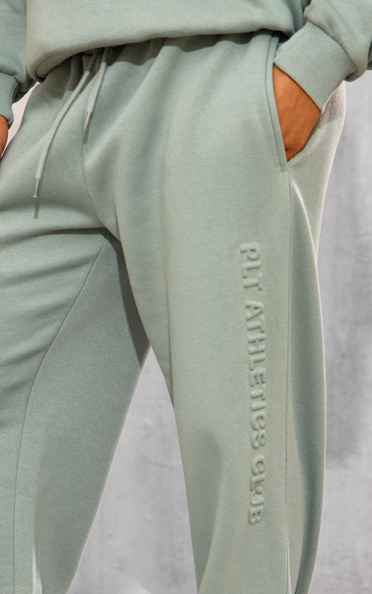 PRETTYLITTLETHING Sage Athletics Club Embossed Straight Leg Sweatpants Product Image