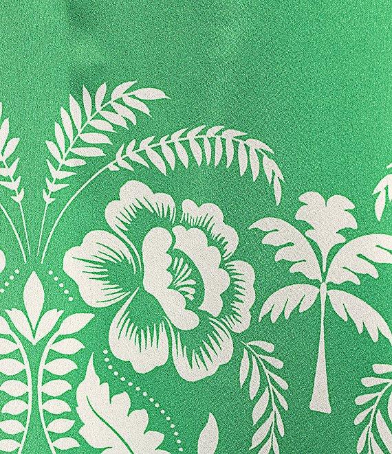 Sugarlips Plus Tropical Printed 3/4 Sleeve Satin Coordinating Top Product Image