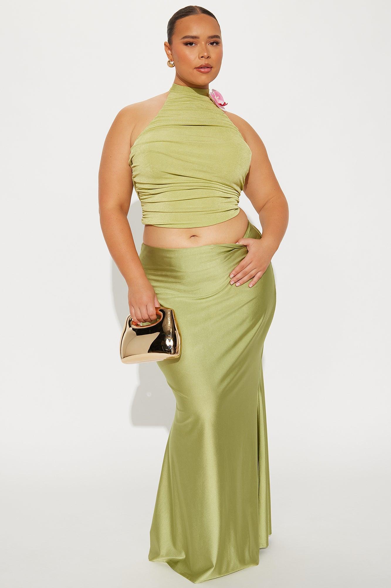 Natural Order Ruched Halter Top - Sage Product Image