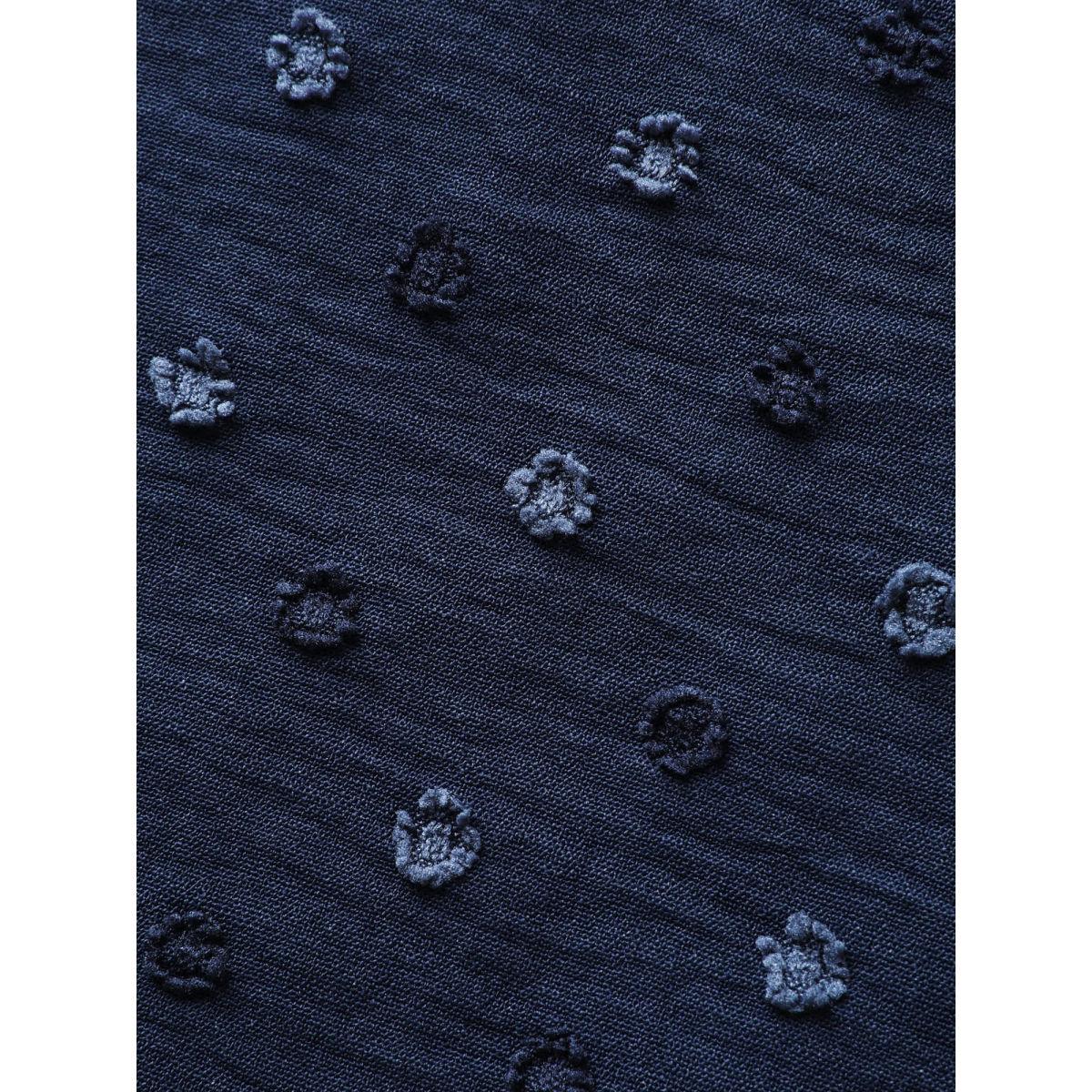 Plus Size Textured Polka Dots Irregular Wide-Leg Pants Women Indigo Loose Mid Rise Elegant Pants BloomChic 26/4X Product Image