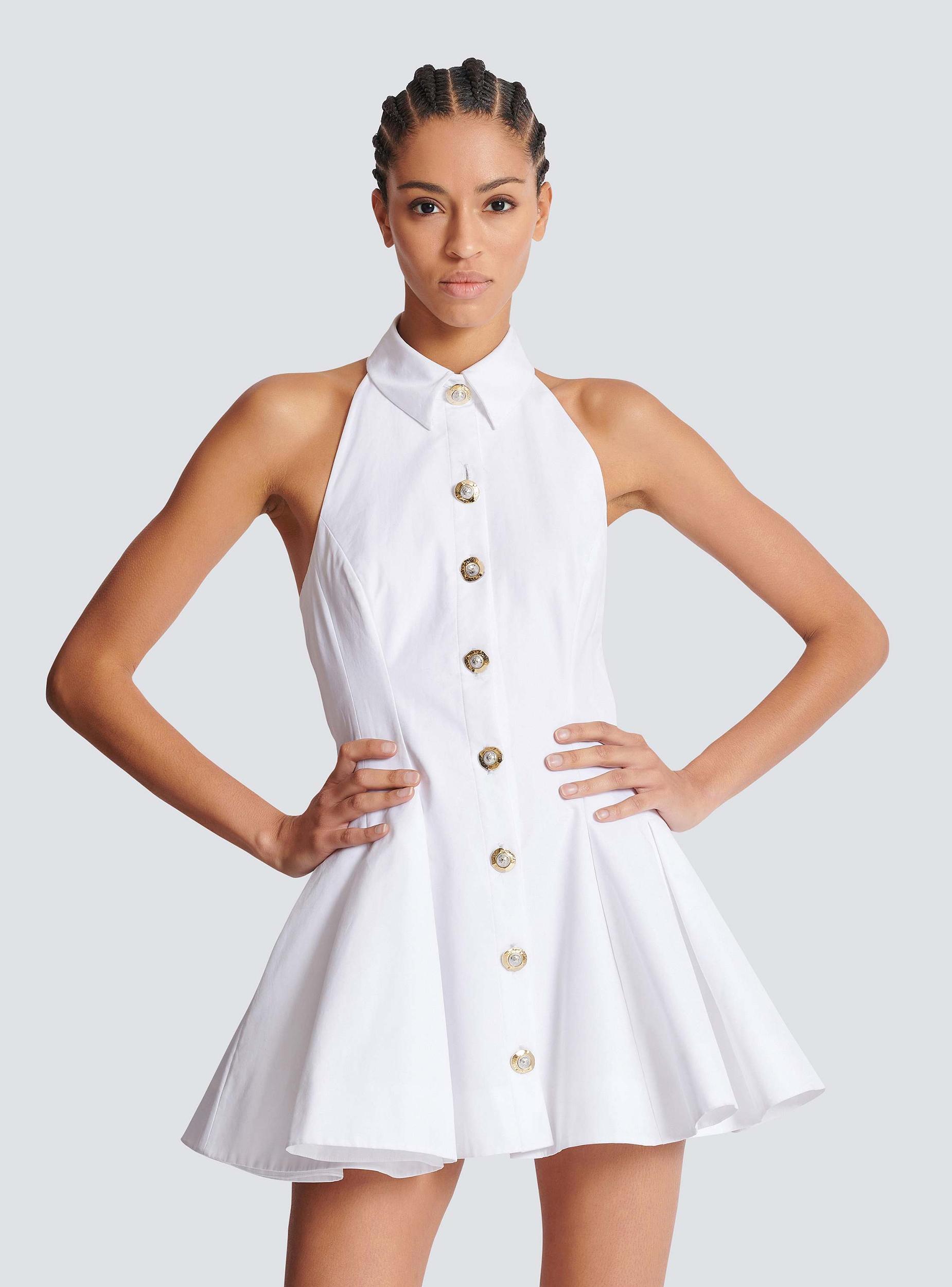 A-line backless poplin dress  Product Image