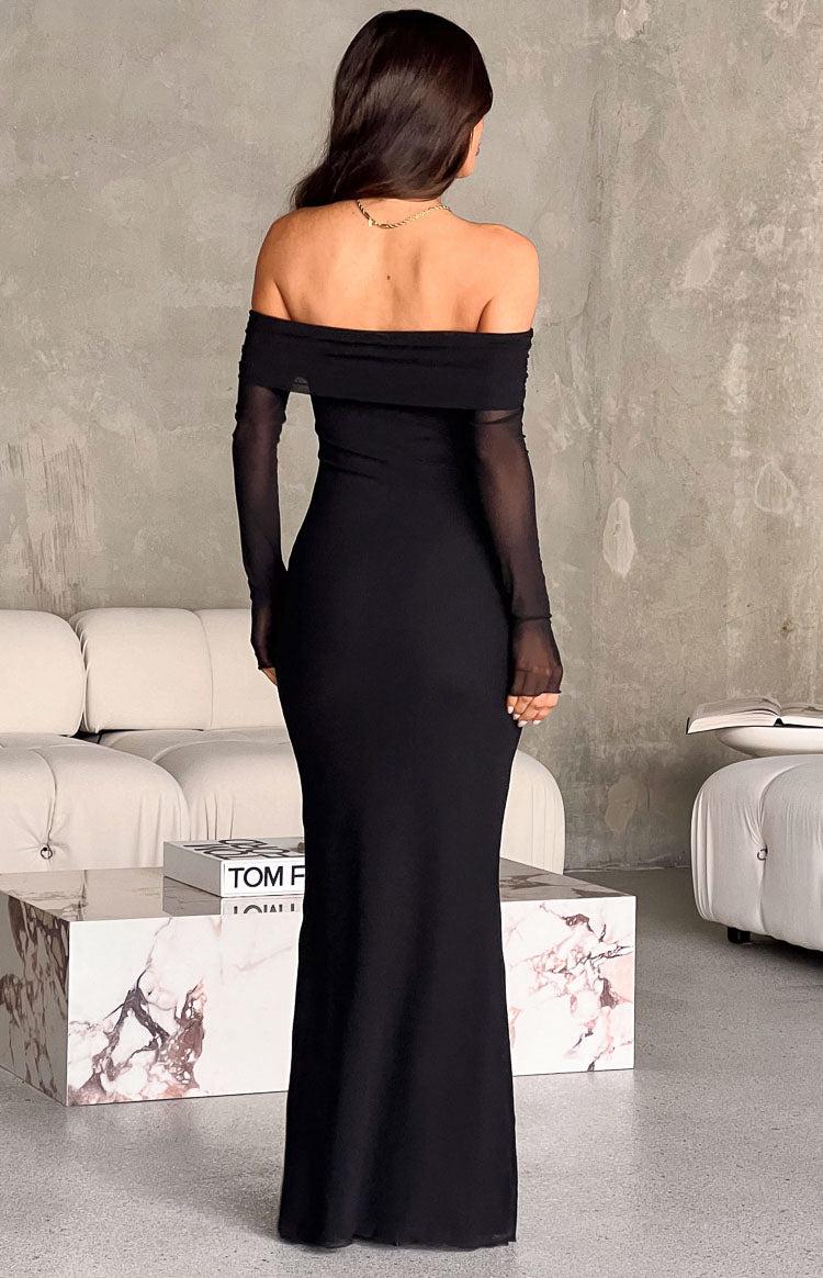 Coraline Black Long Sleeve Maxi Dress Product Image
