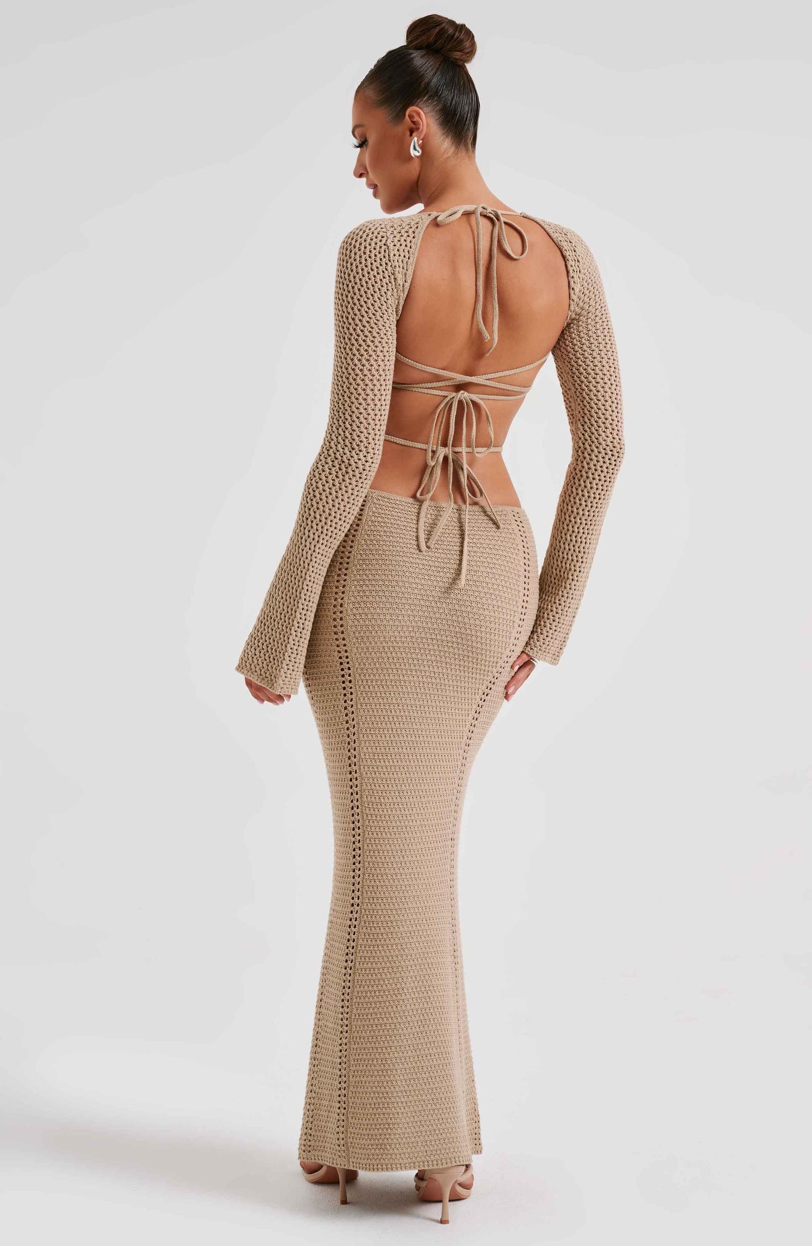 Nadine Maxi Dress - Beige Product Image