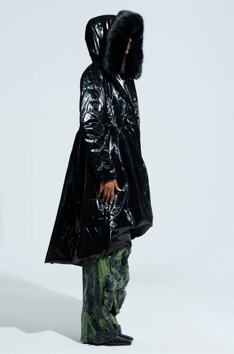 MIDTOWN LIQUID VELVET PEPLUM COAT Product Image