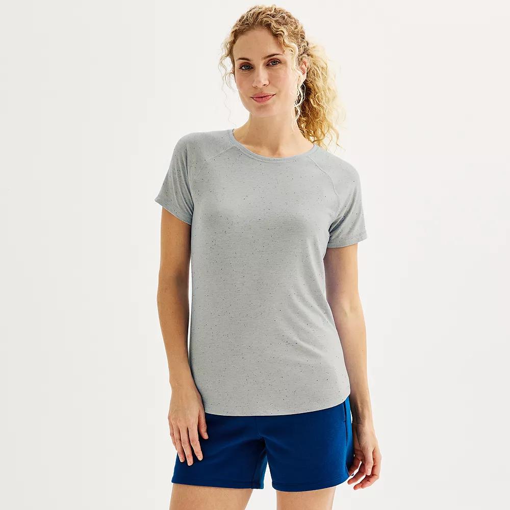 Women's Tek Gear® Core Raglan Tee, Size: Small, Gray Inlay Speckle Product Image