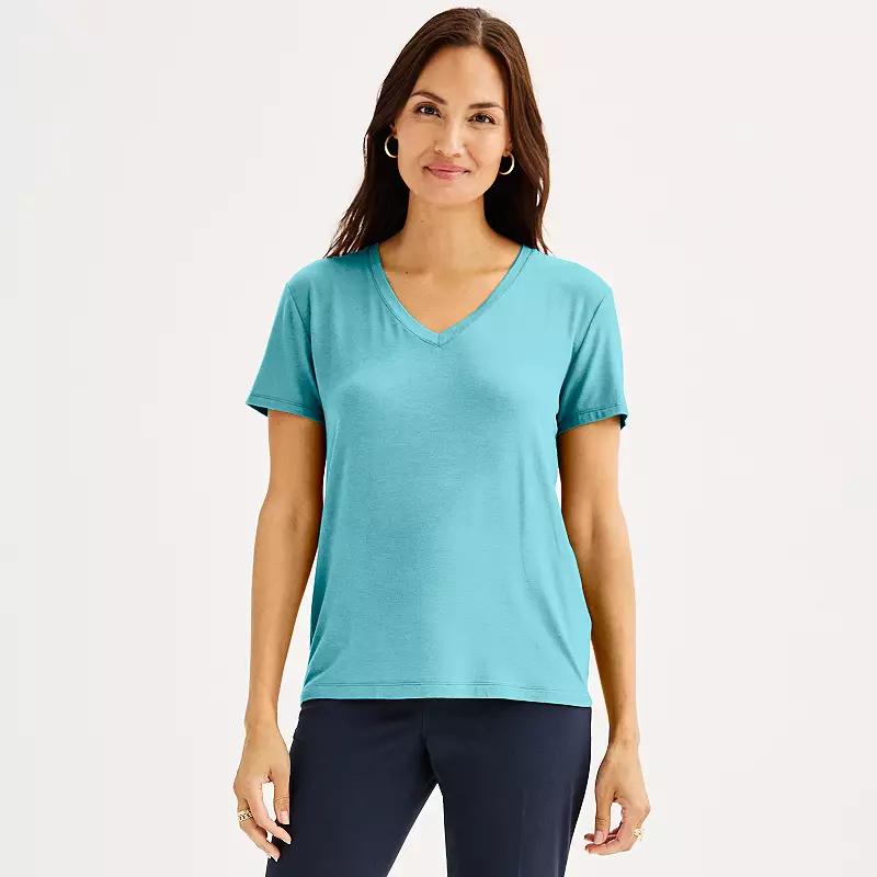 Petite Nine West Essential Crewneck Tee, Womens Product Image