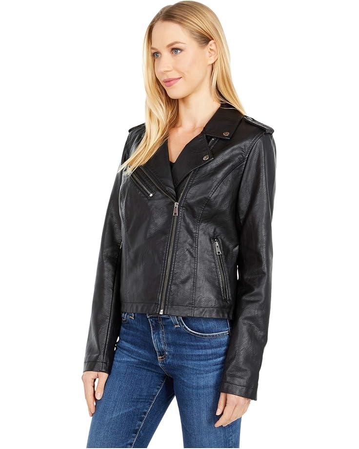 Faux Leather Moto Jacket Product Image