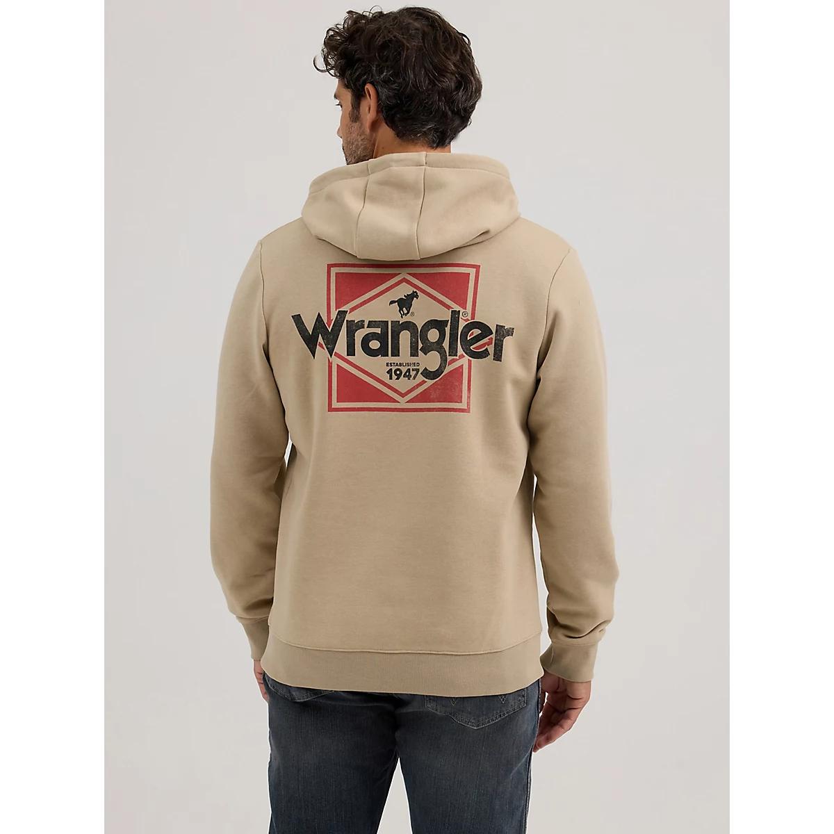 Men's Classic Wrangler Logo Graphic Hoodie in Trench Coat Product Image