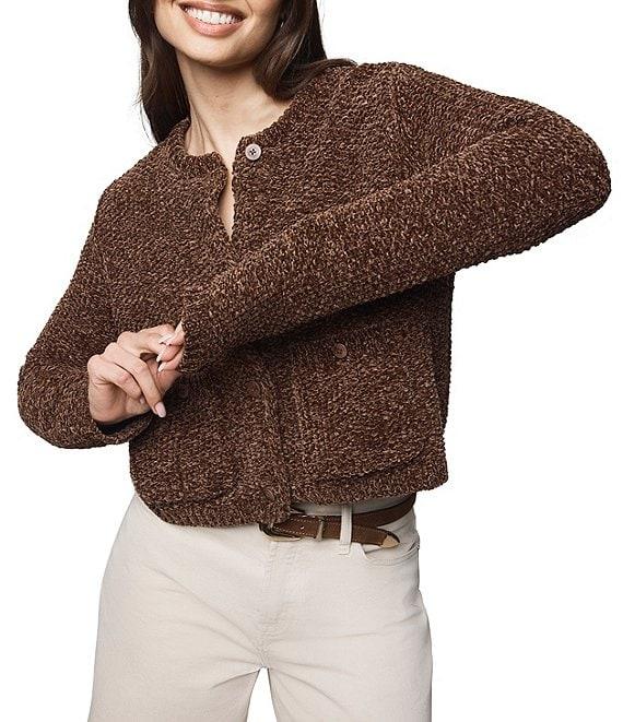 Splendid Andrea Knit Round Neck Long Sleeve Cropped Cardigan Product Image