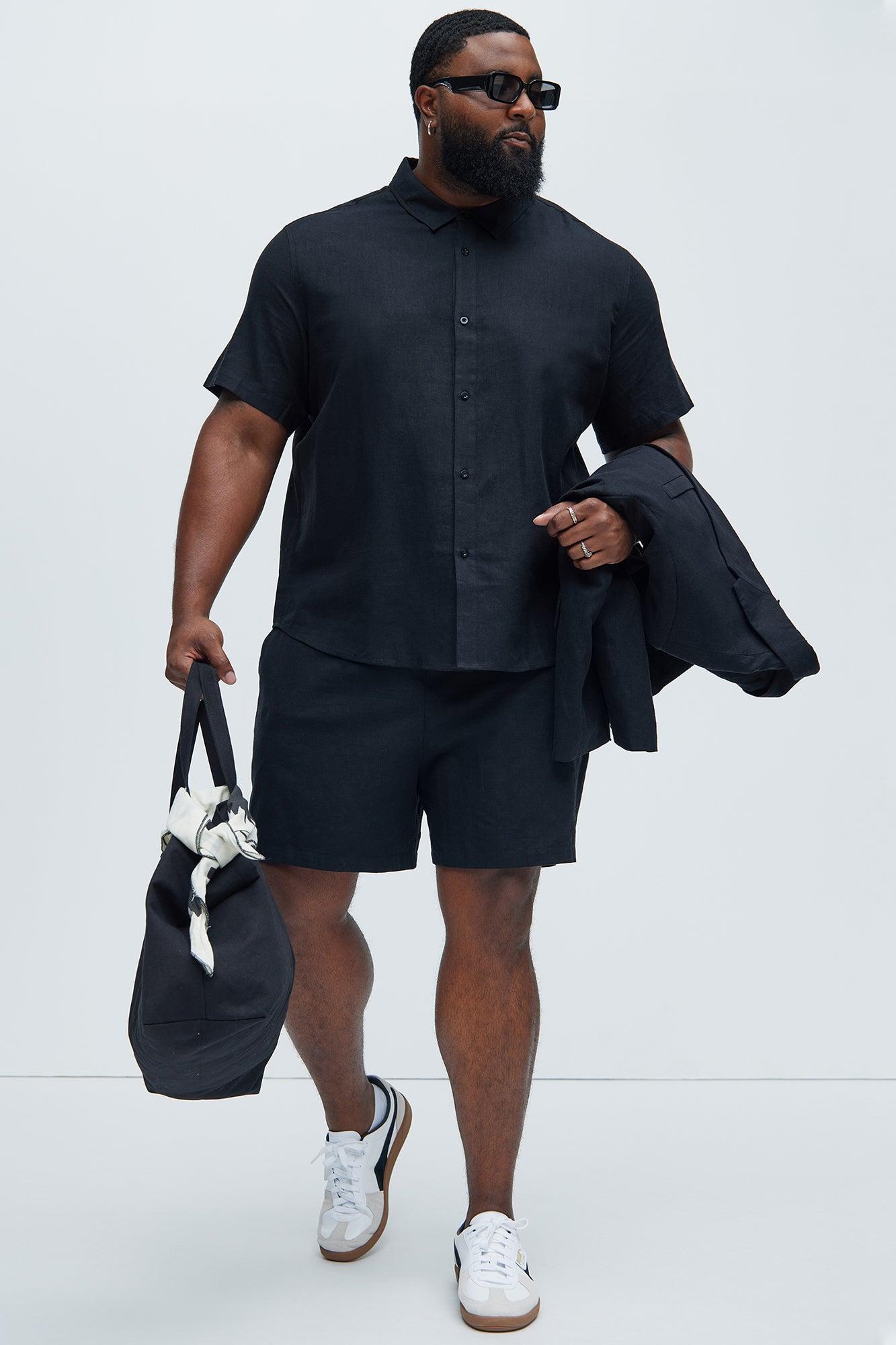 Bahamas Linen Shorts - Black Product Image