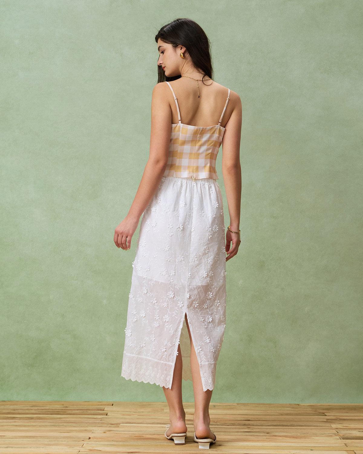 Yellow Plaid Cami Top Product Image