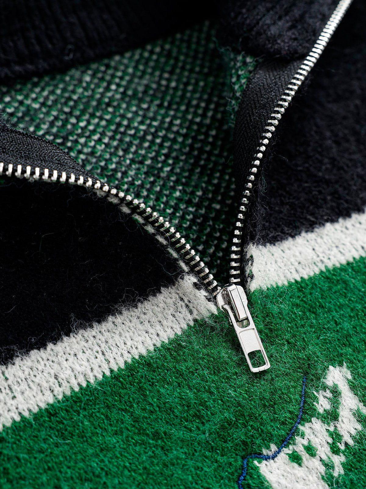 Aelfric Eden Jacquard Half Zip Sweater Product Image