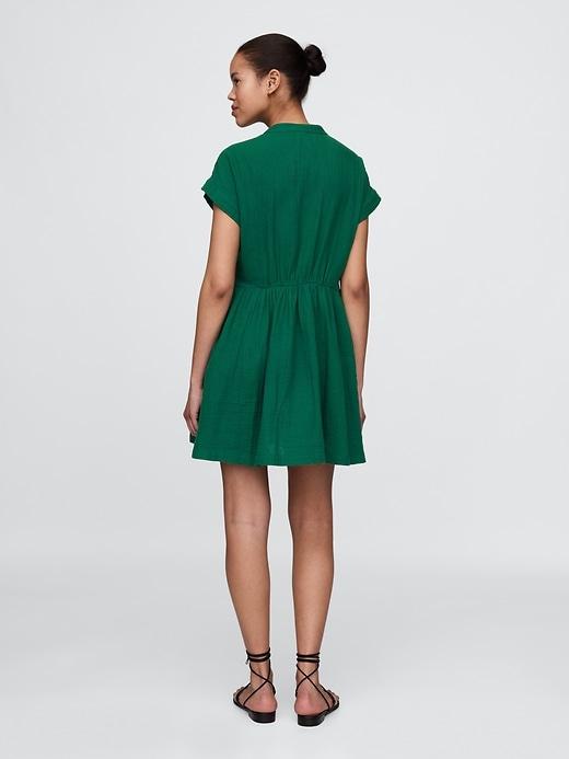 Cotton Gauze Mini Shirtdress Product Image