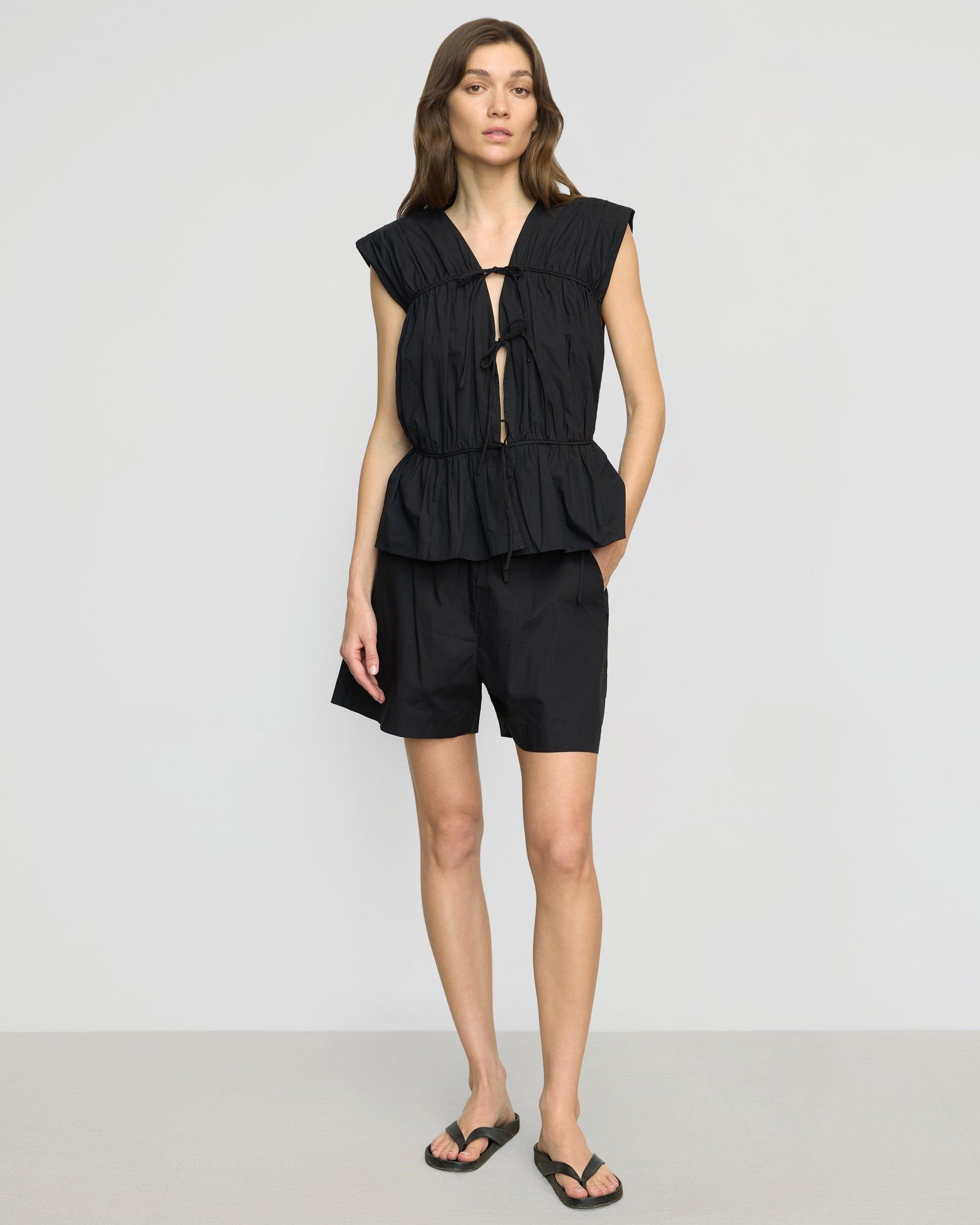 Neha Tie-Front Organic Cotton Blouse Product Image