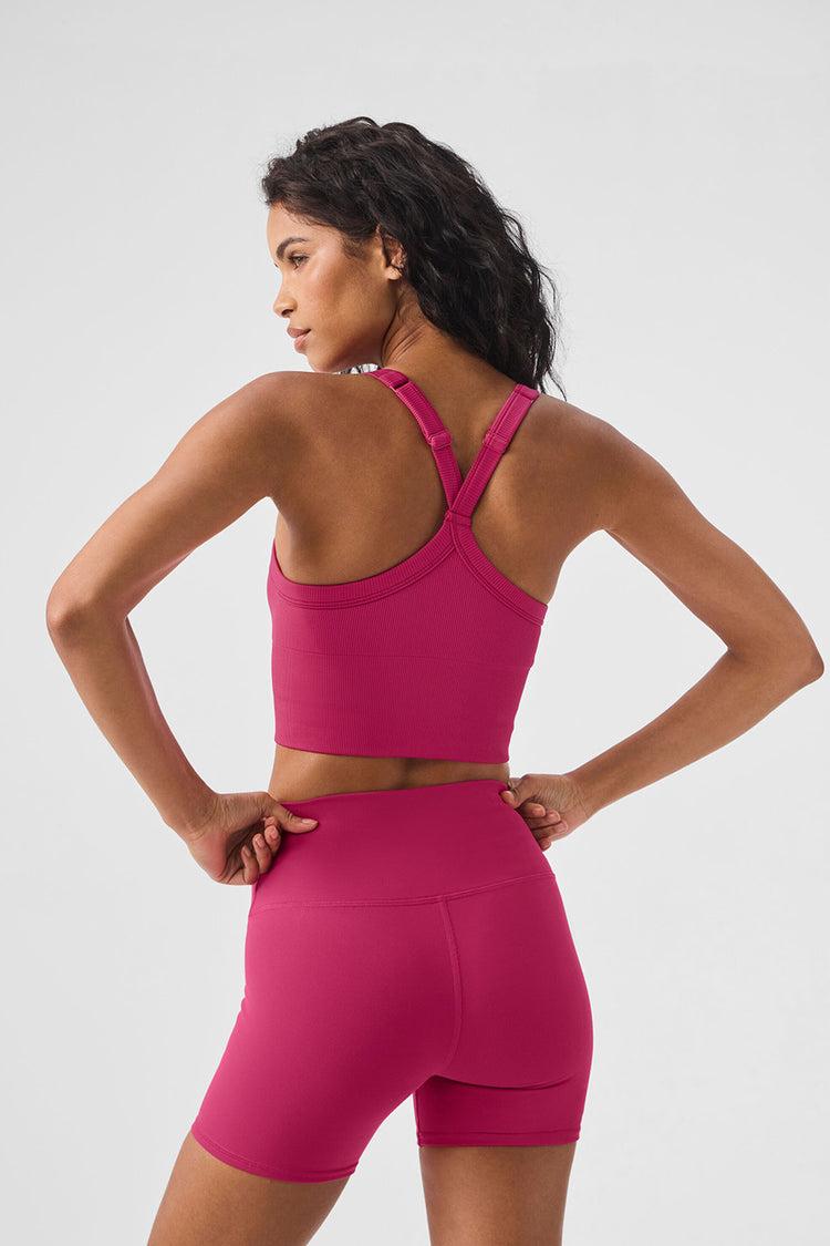 Seamless Ribbed Favorite Bra Tank - Pink Summer Crush Product Image