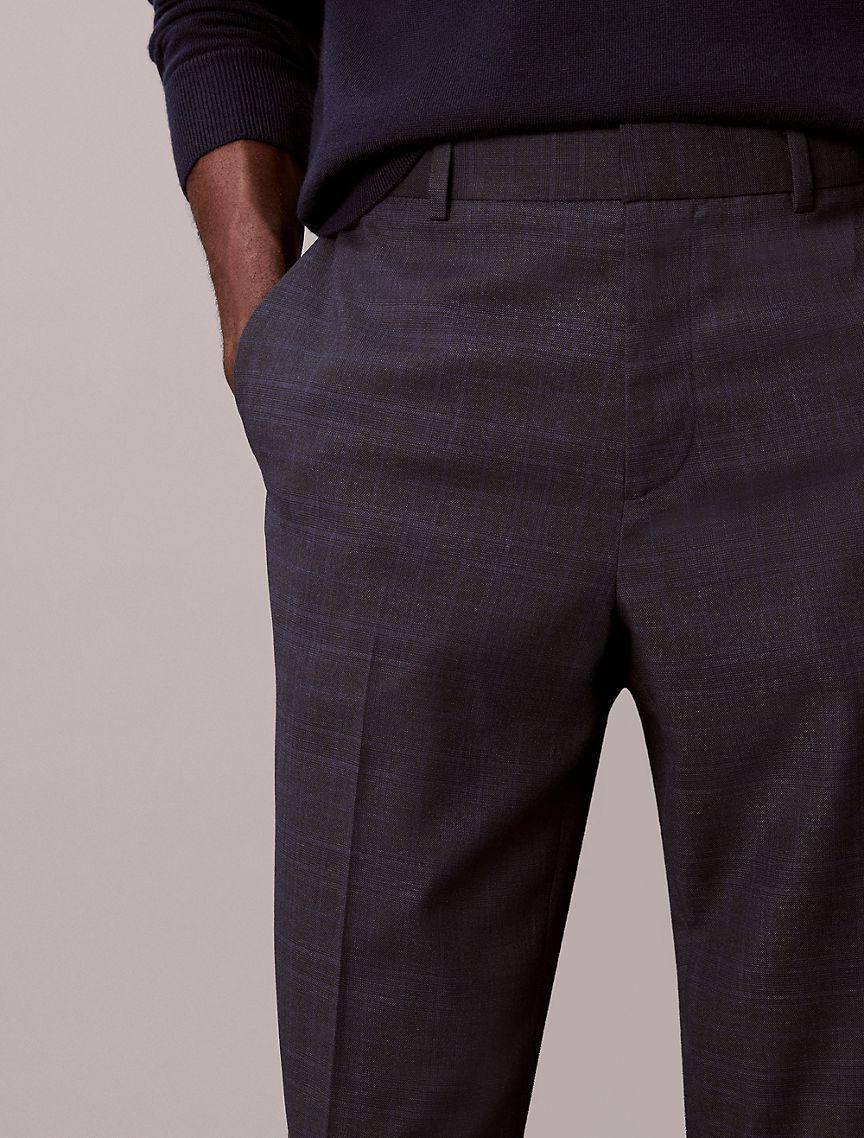 Viscose Blend Check Slim Trouser Product Image