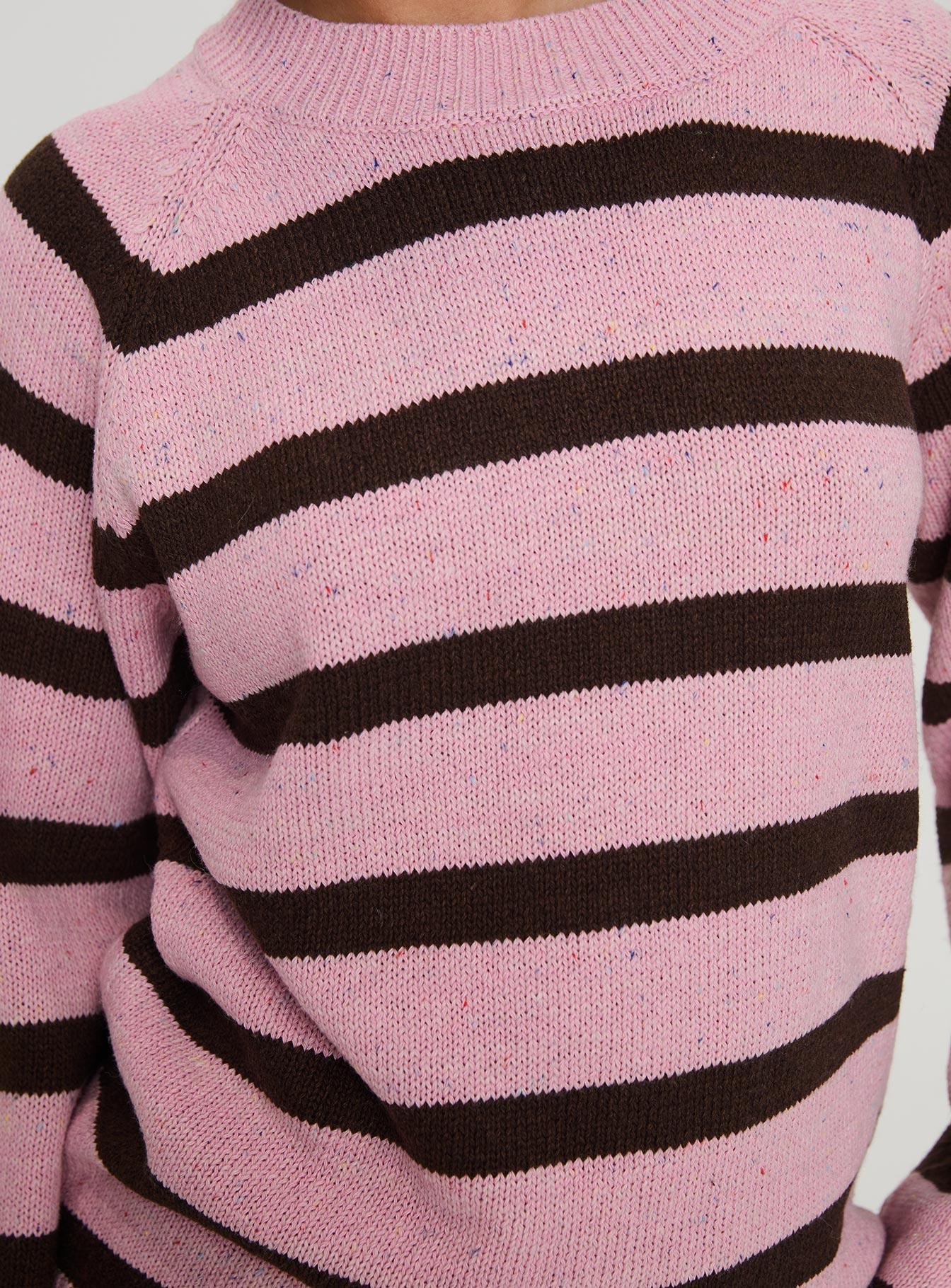 Jacquette Knit Sweater Pink / Brown Product Image