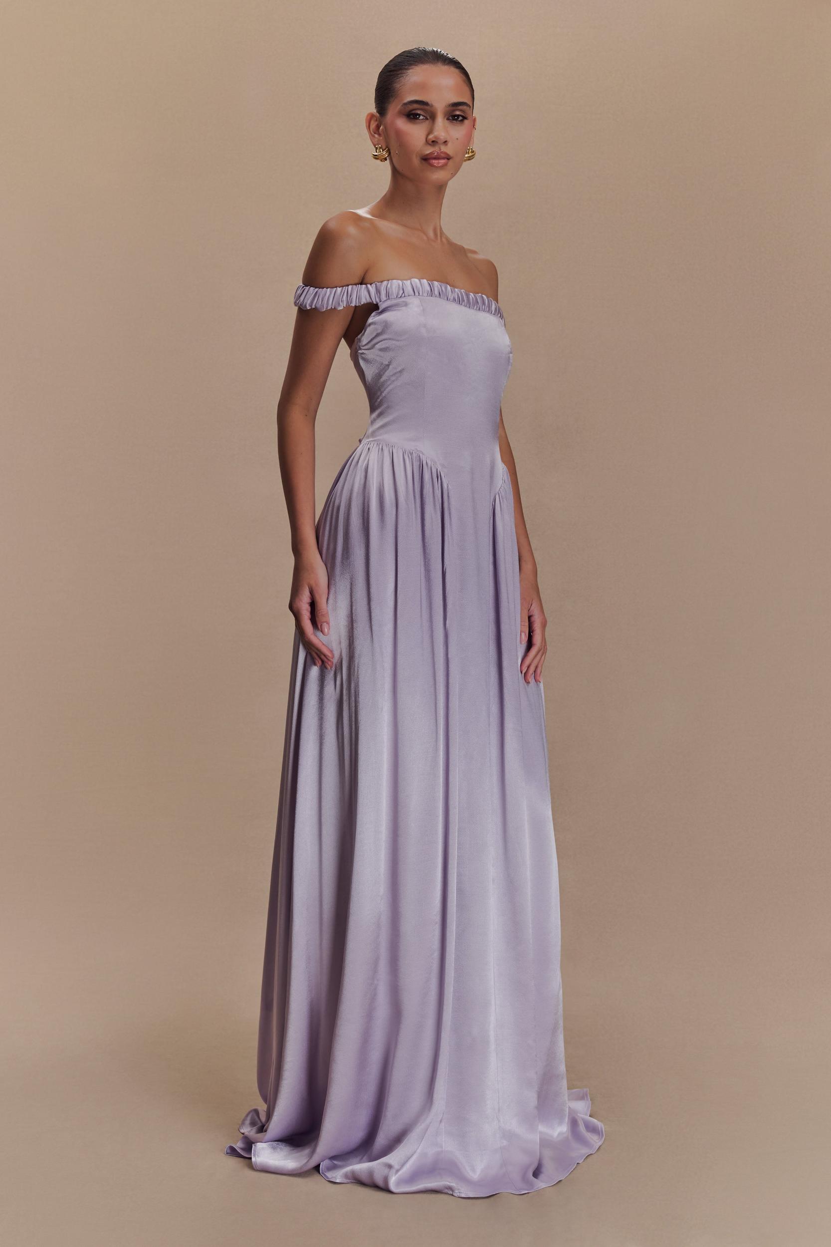 Coco Dropped Waist Maxi Dress - Lilac Product Image