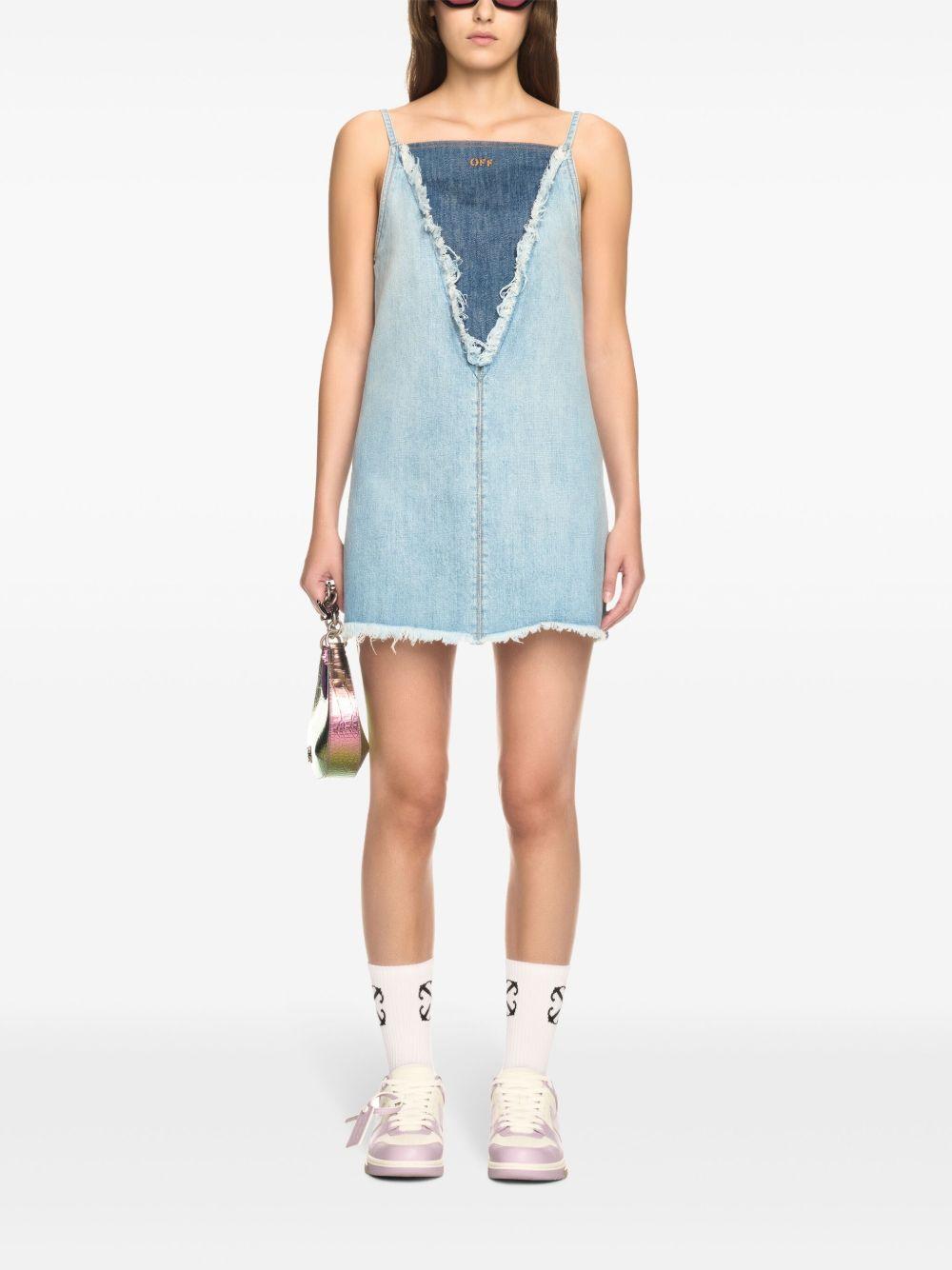 frayed denim mini dress Product Image