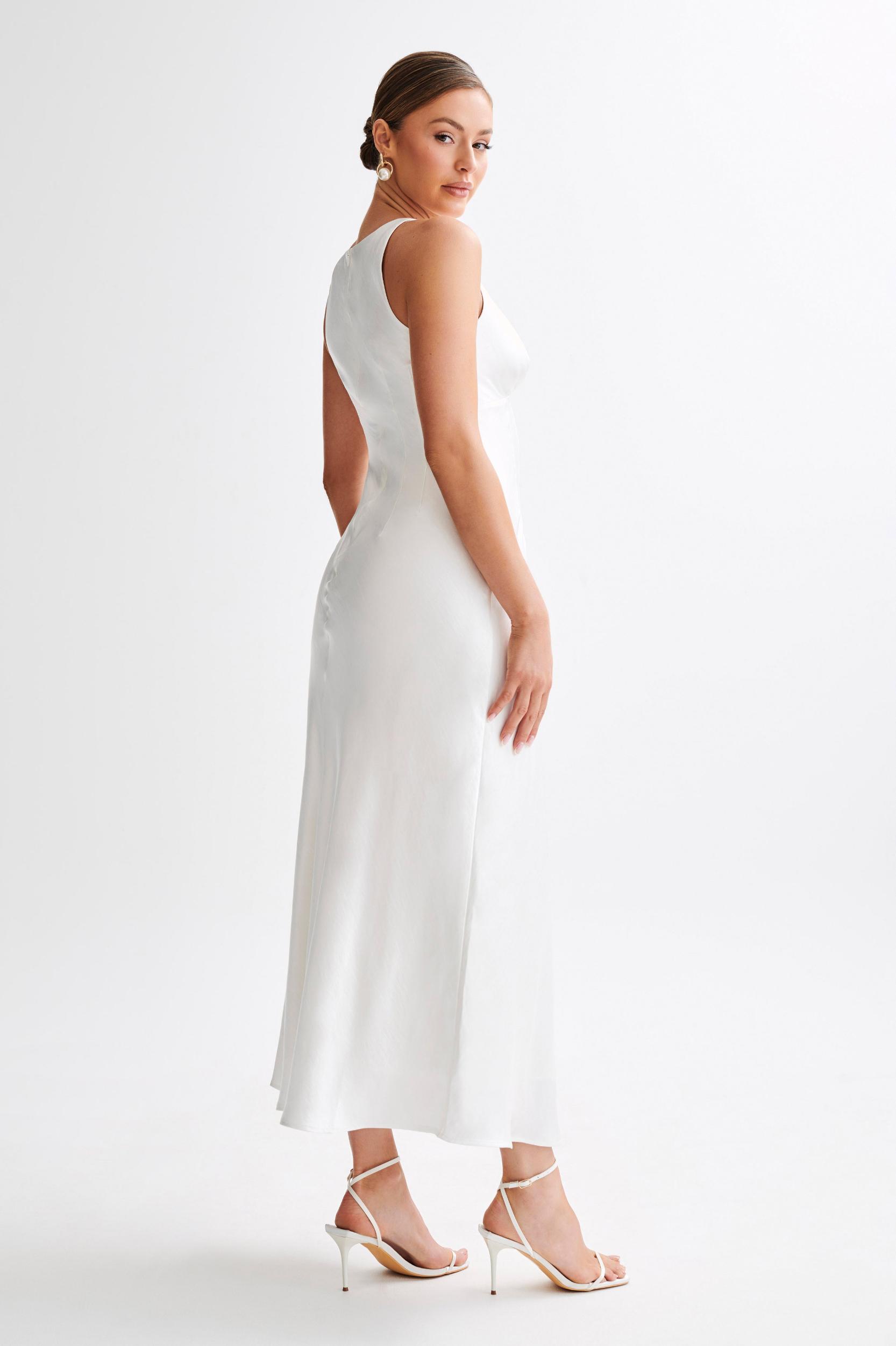 Meghan Satin Maxi Dress - Ivory Product Image