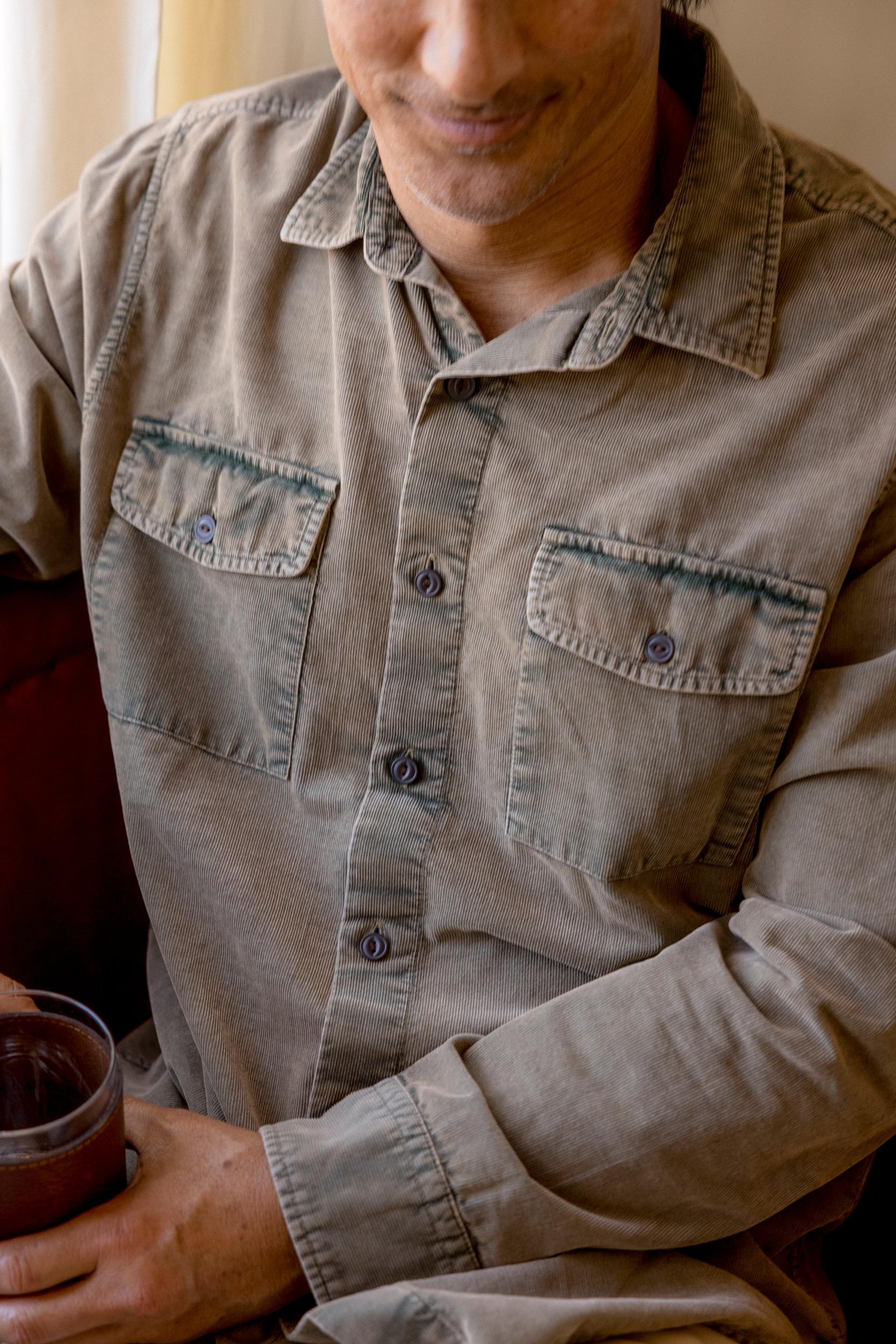 Jeremiah Vintage Garment Dyed Cord Shirt - Mushroom Product Image