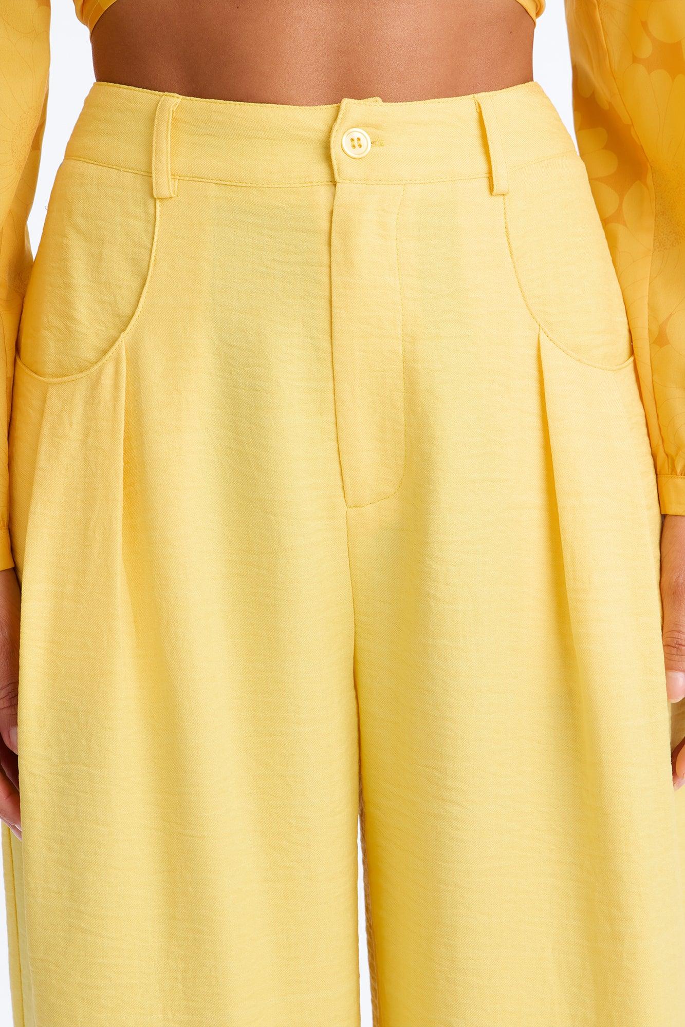 Matson Wide Leg Trouser - Butter Yellow Female Product Image