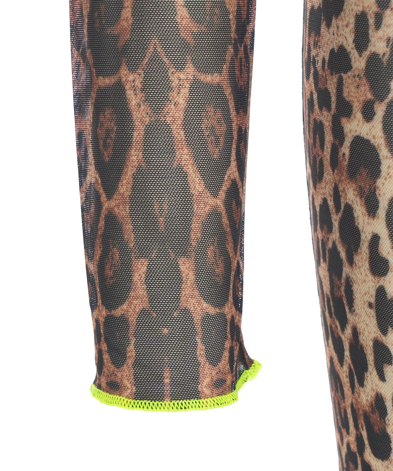 Tulle maxi dress with animal print Product Image