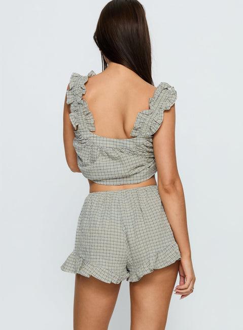 Santabelle Frill Shorts Check Product Image