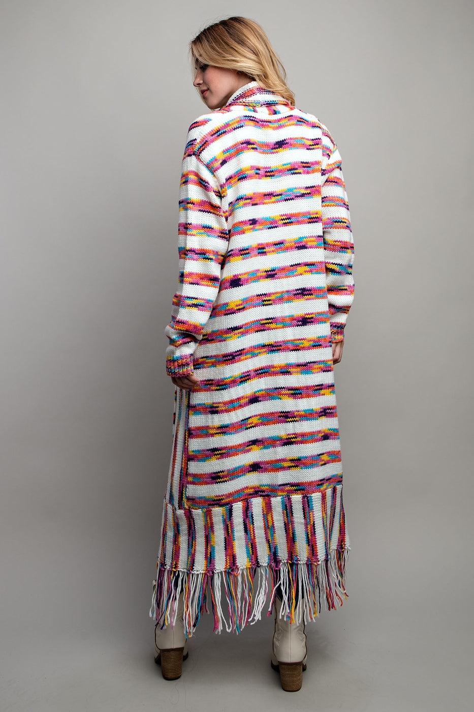 RAINBOW STRIPE MAXI CARDIGAN Product Image