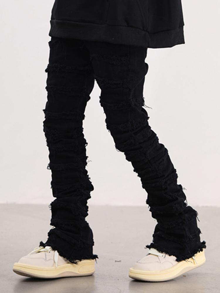 Vintage Erosion Damaged Raw Edge Jeans Product Image