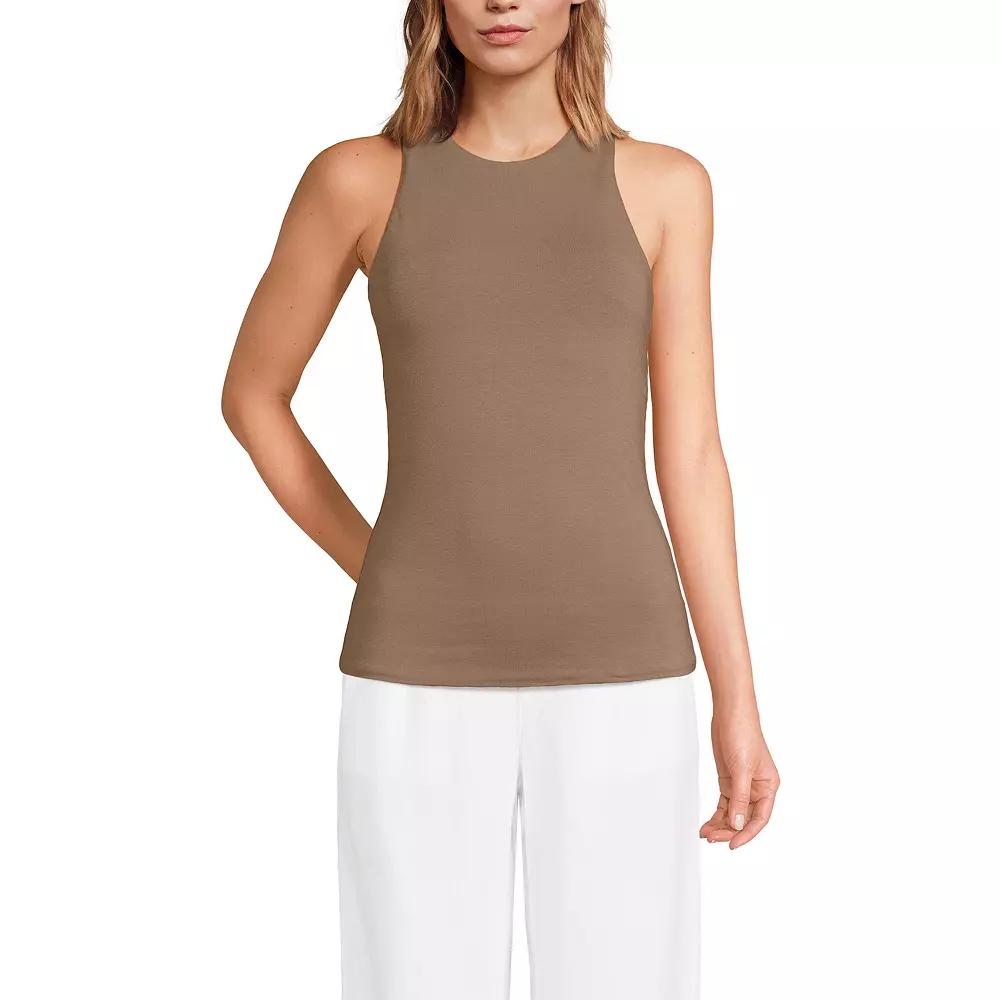 Women's Lands' End Fitted Crewneck Tank Top,  Product Image