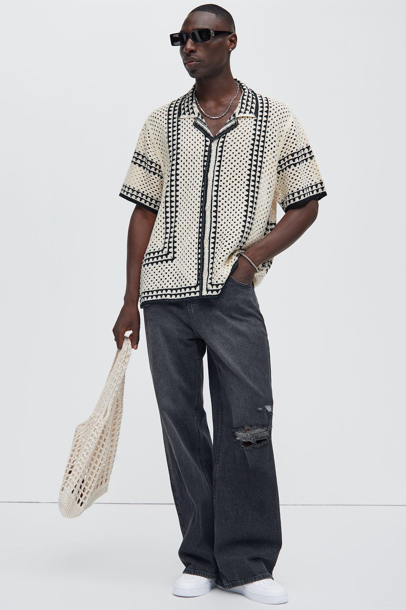 Allston Crochet Knit Shirt - Off White Product Image