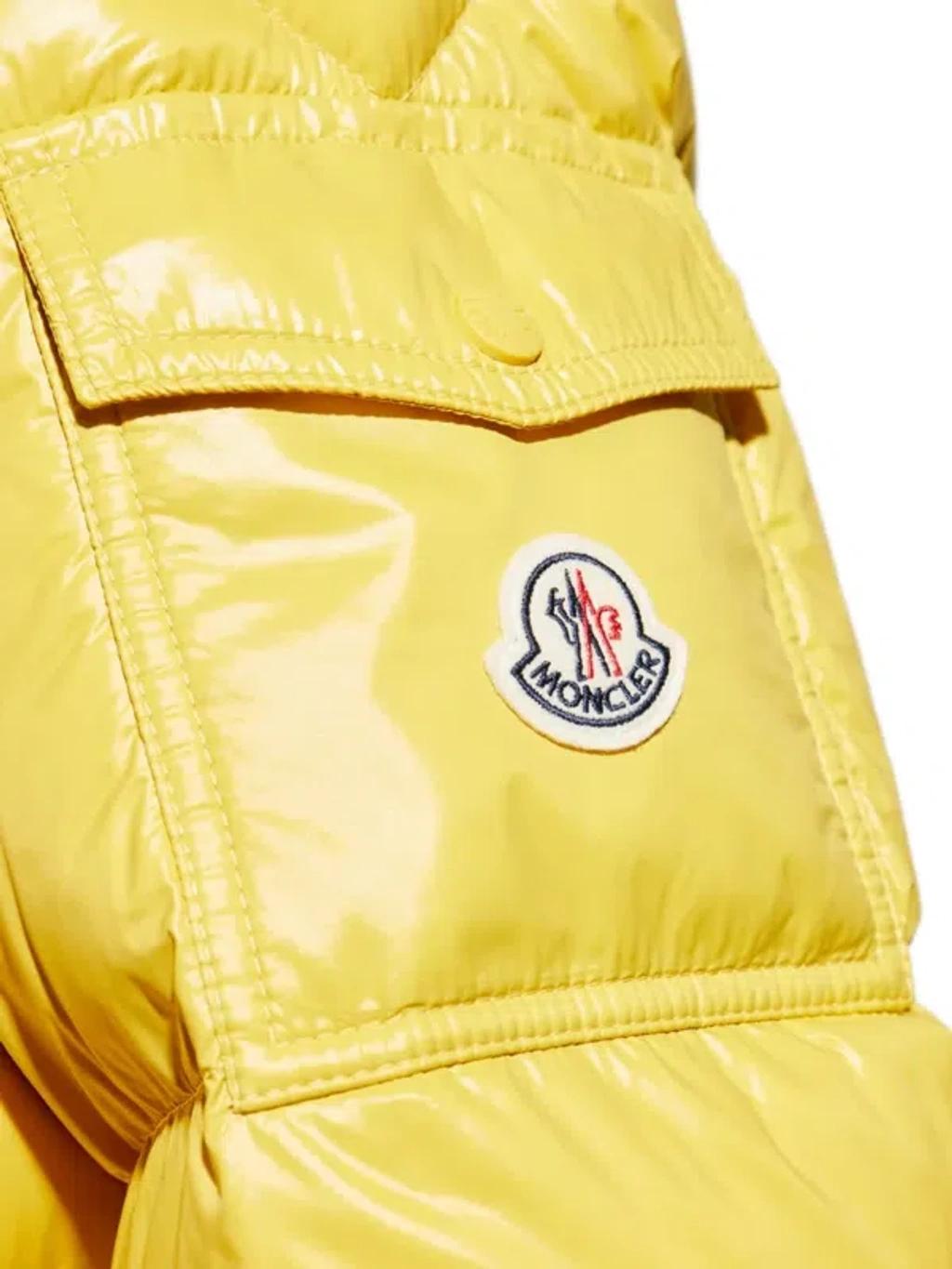 MONCLER Levitha Hooded Short Down Jacket In Yellow Product Image