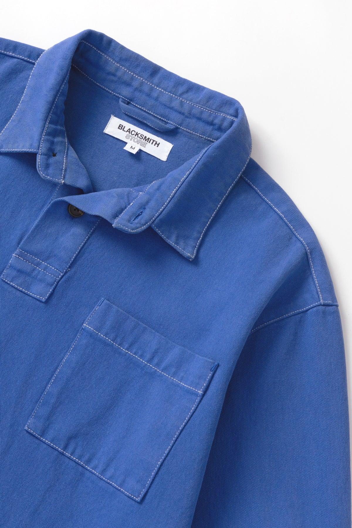 Blacksmith - Twill Two Button Popover - French Blue Product Image