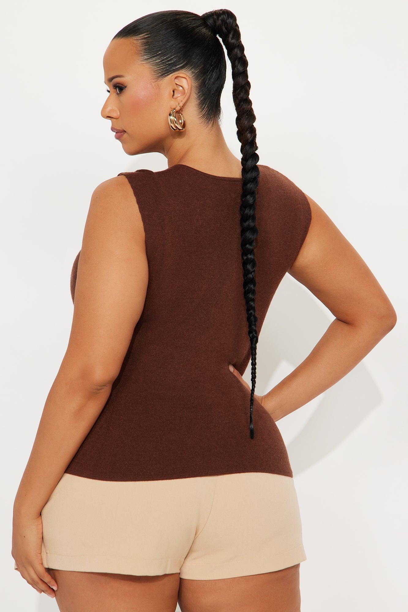 Look Closer Hardware Vest - Brown Female Product Image