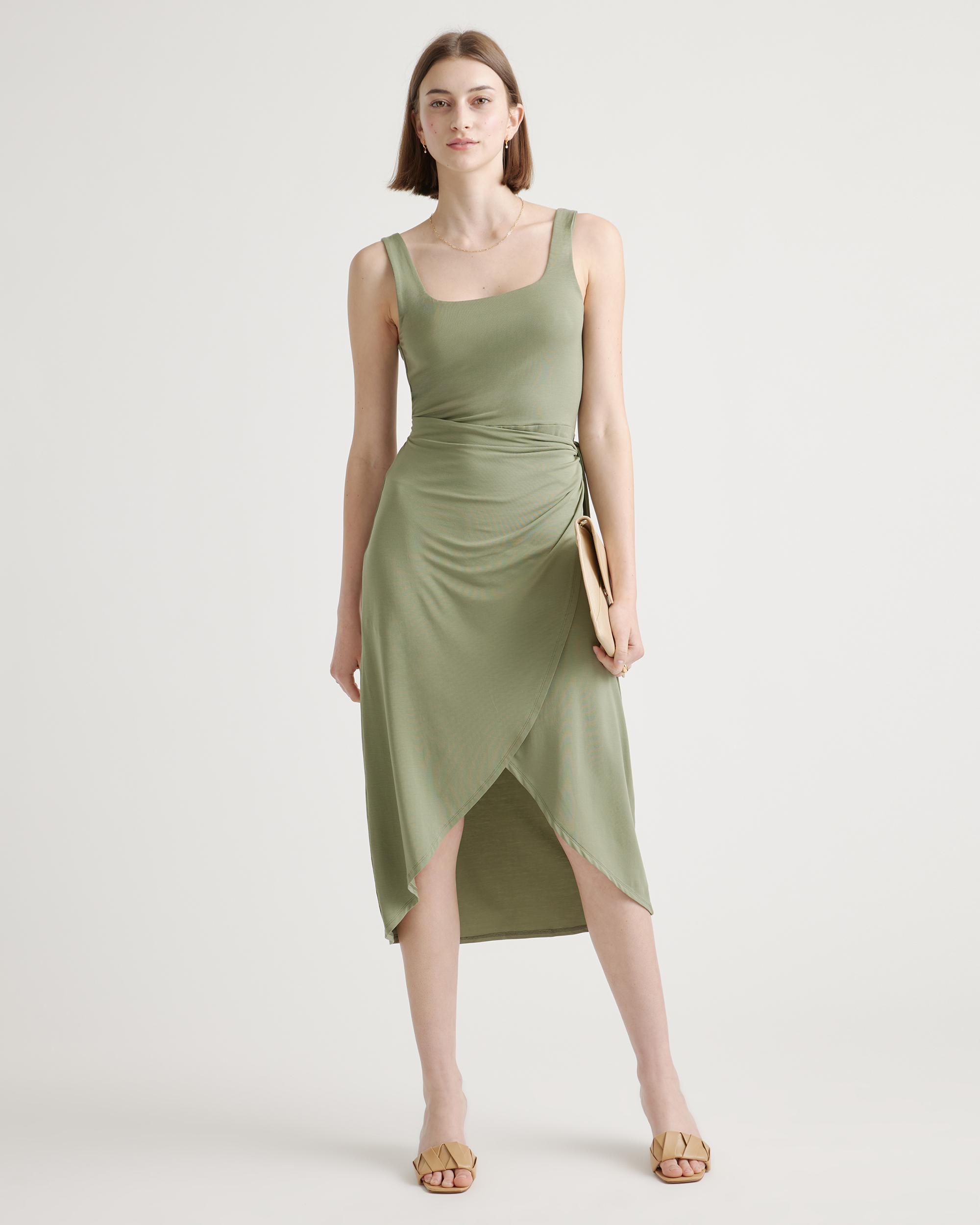 Quince | Women's Tencel Jersey Side Tie Midi Dress Size XS Product Image