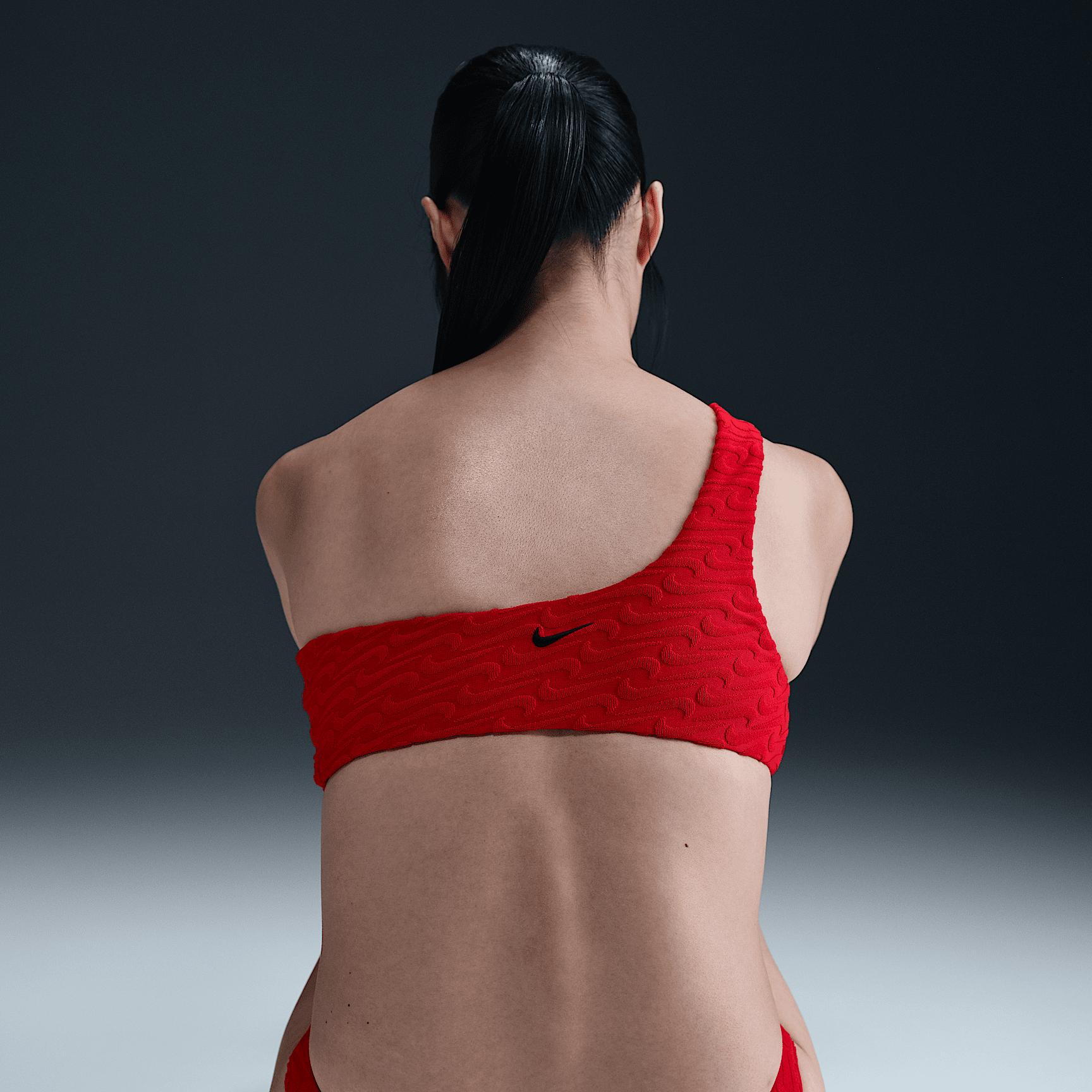 Nike Womens Swim Swoosh Link Terry Asymmetrical Bikini Top | NESSF254-614 Product Image