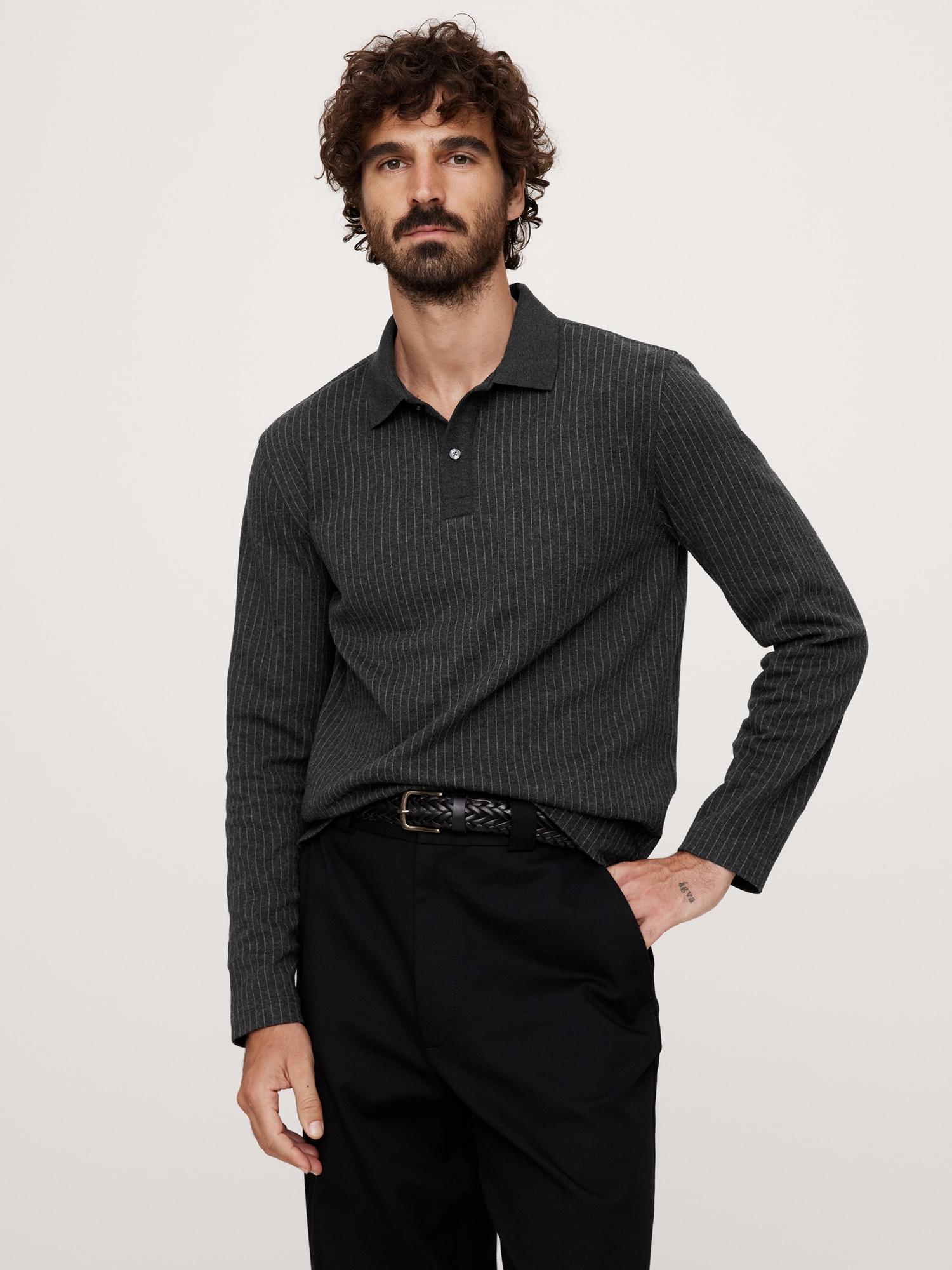Pinstripe Jacquard Polo Product Image