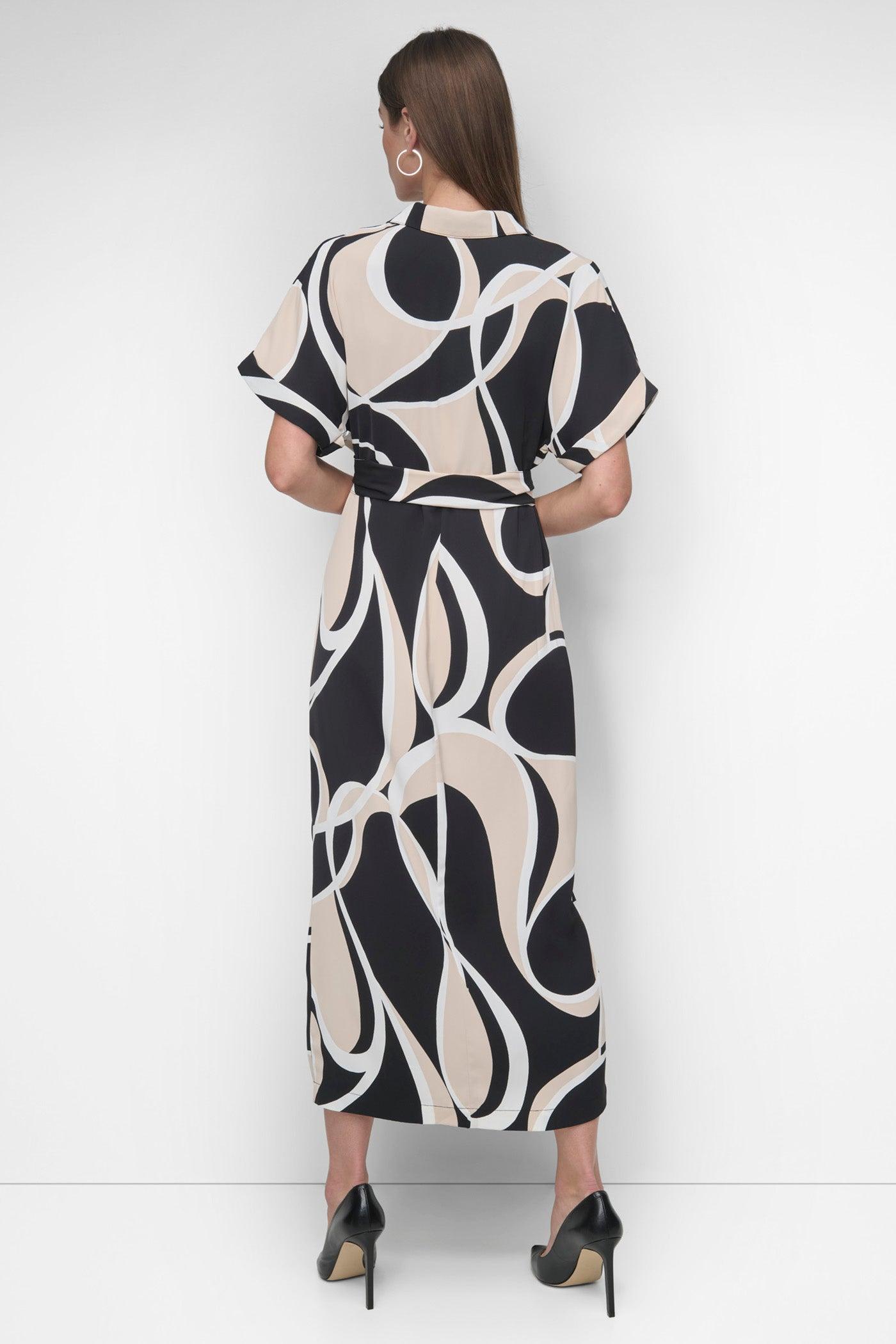 DRAPEY CREPE BELTED MAXI DRESS Product Image