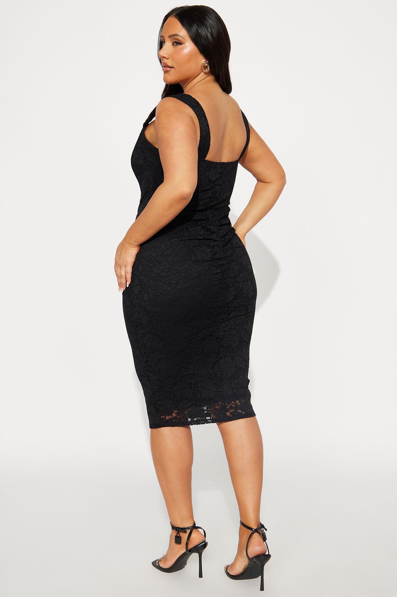 Echo Lace Midi Dress - Black Female Product Image