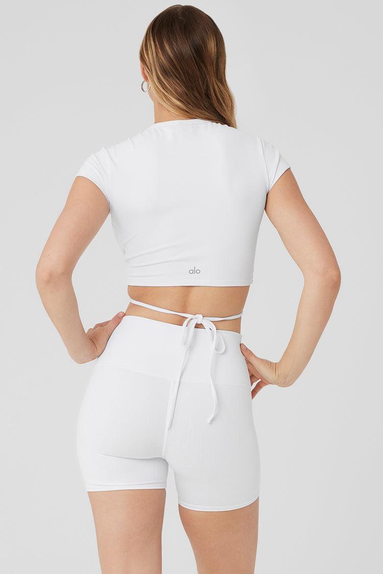 Airbrush Criss Cross Short Sleeve - White Female Product Image