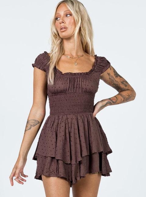 The Love Galore Romper Brown Product Image