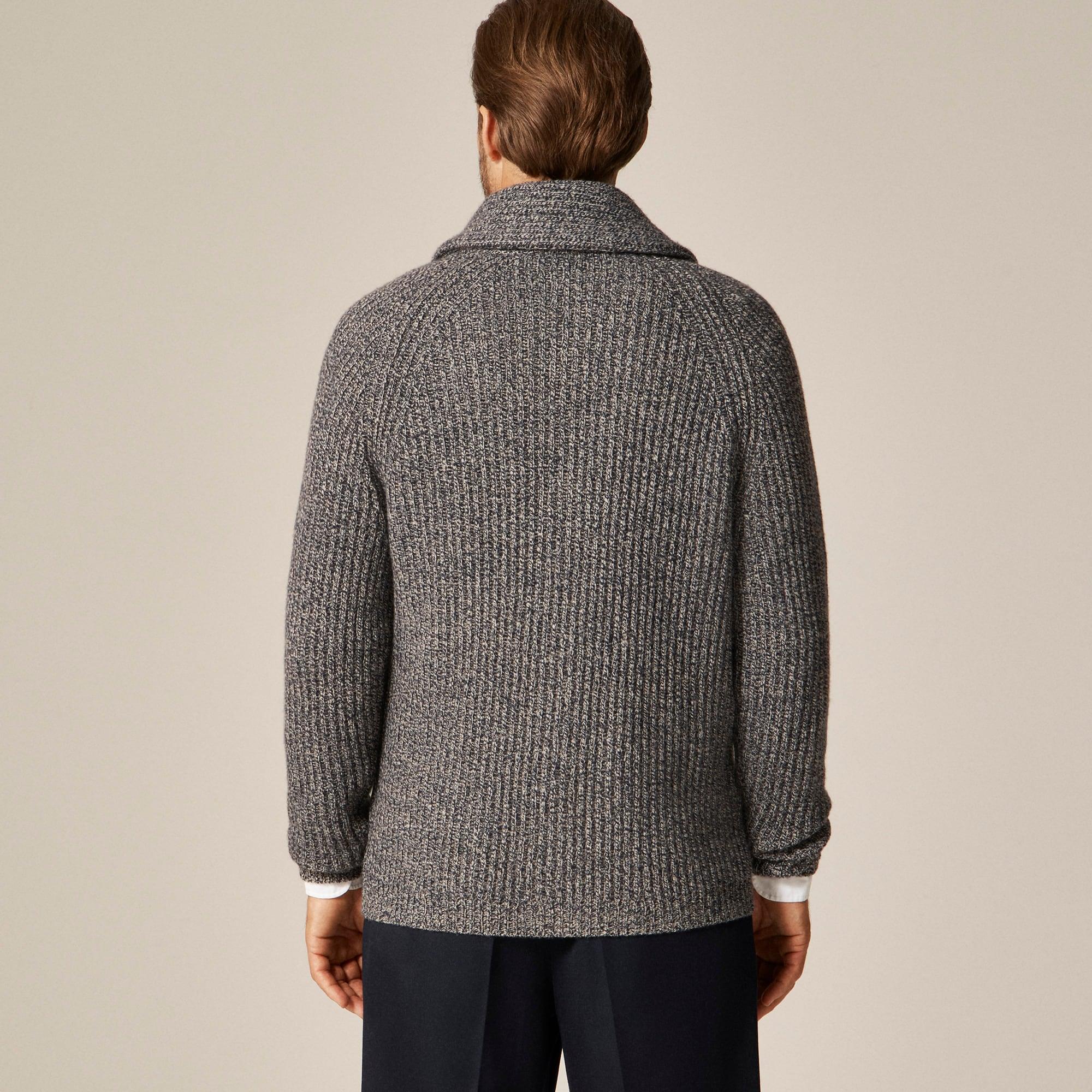 Rugged merino wool-blend cardigan sweater Product Image