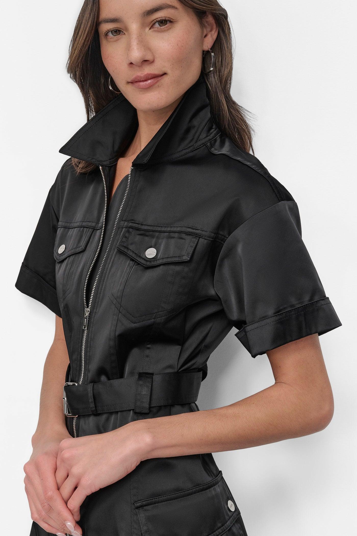 SHIRT DRESS WITH FRONT ZIPPER Product Image