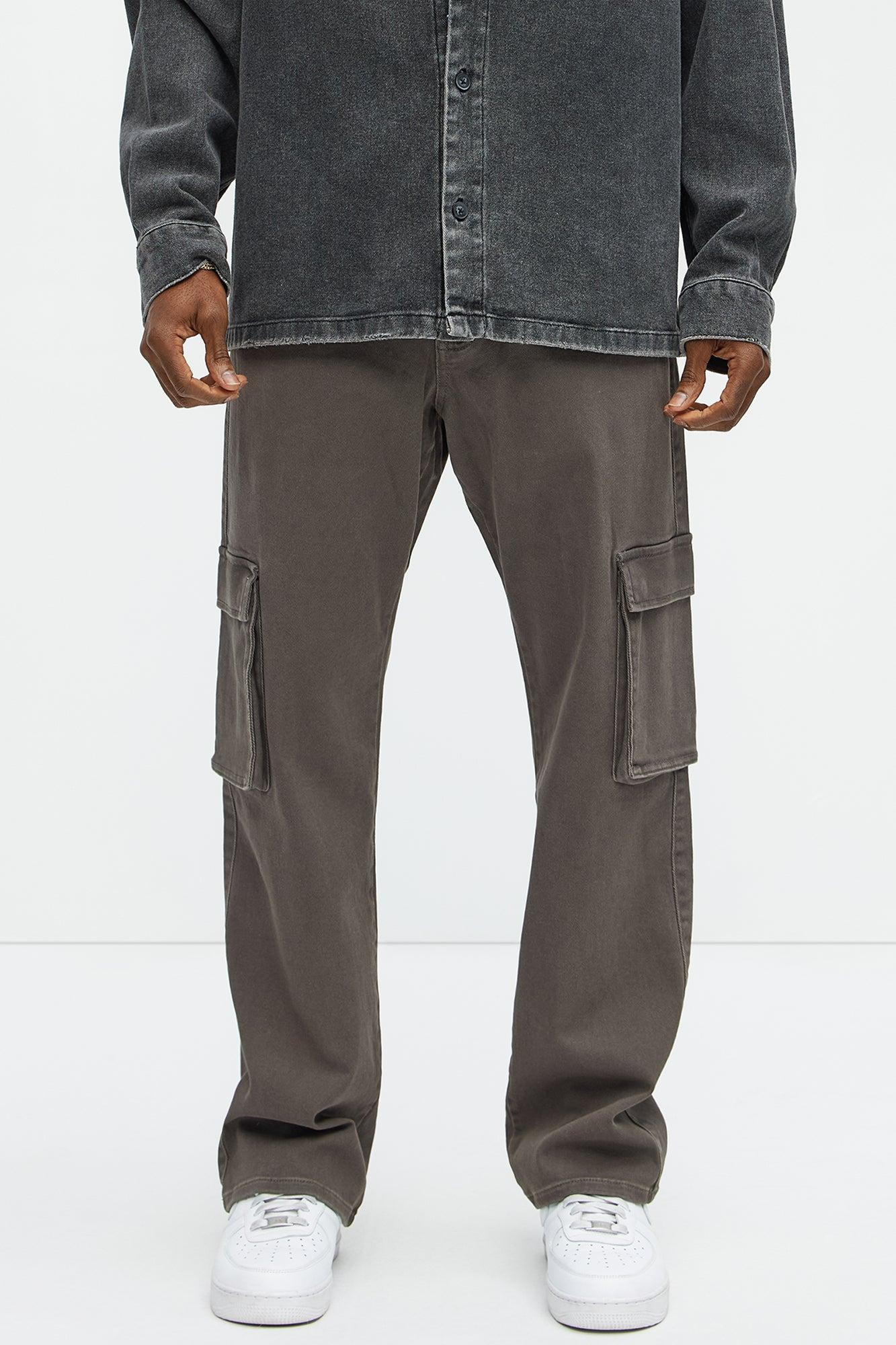 Classic Straight Cargo Jeans - Charcoal Product Image