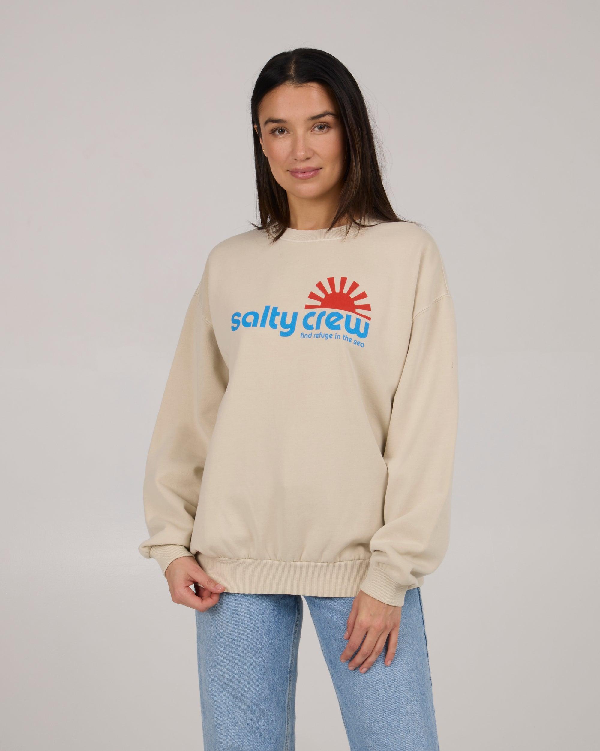 Fun In The Sun Crew Fleece - Off White Female Product Image