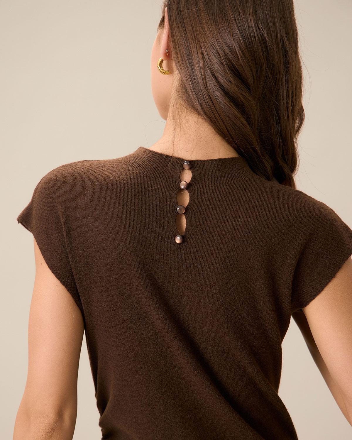 Coffee Bodycon Reversible Sweater Dress Product Image