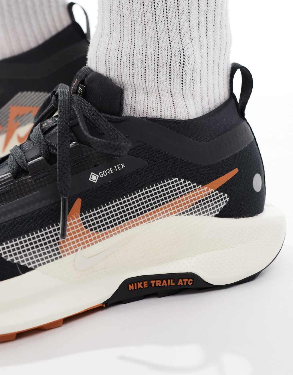 Nike Running Pegasus Trail 5 GORE-TEX sneakers in black and orange Product Image
