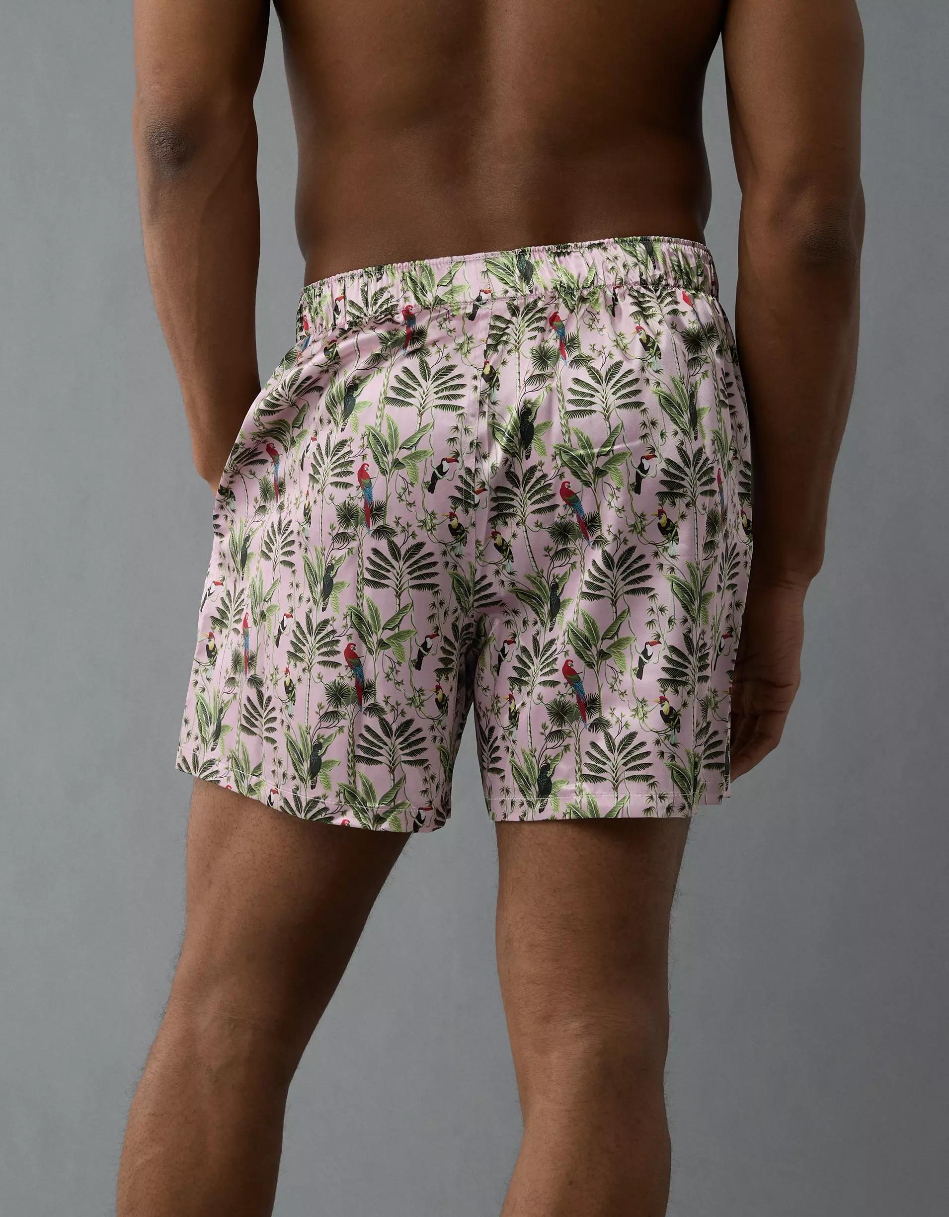 AEO Men's Bird Tapestry Satin Pocket Boxer Short Product Image